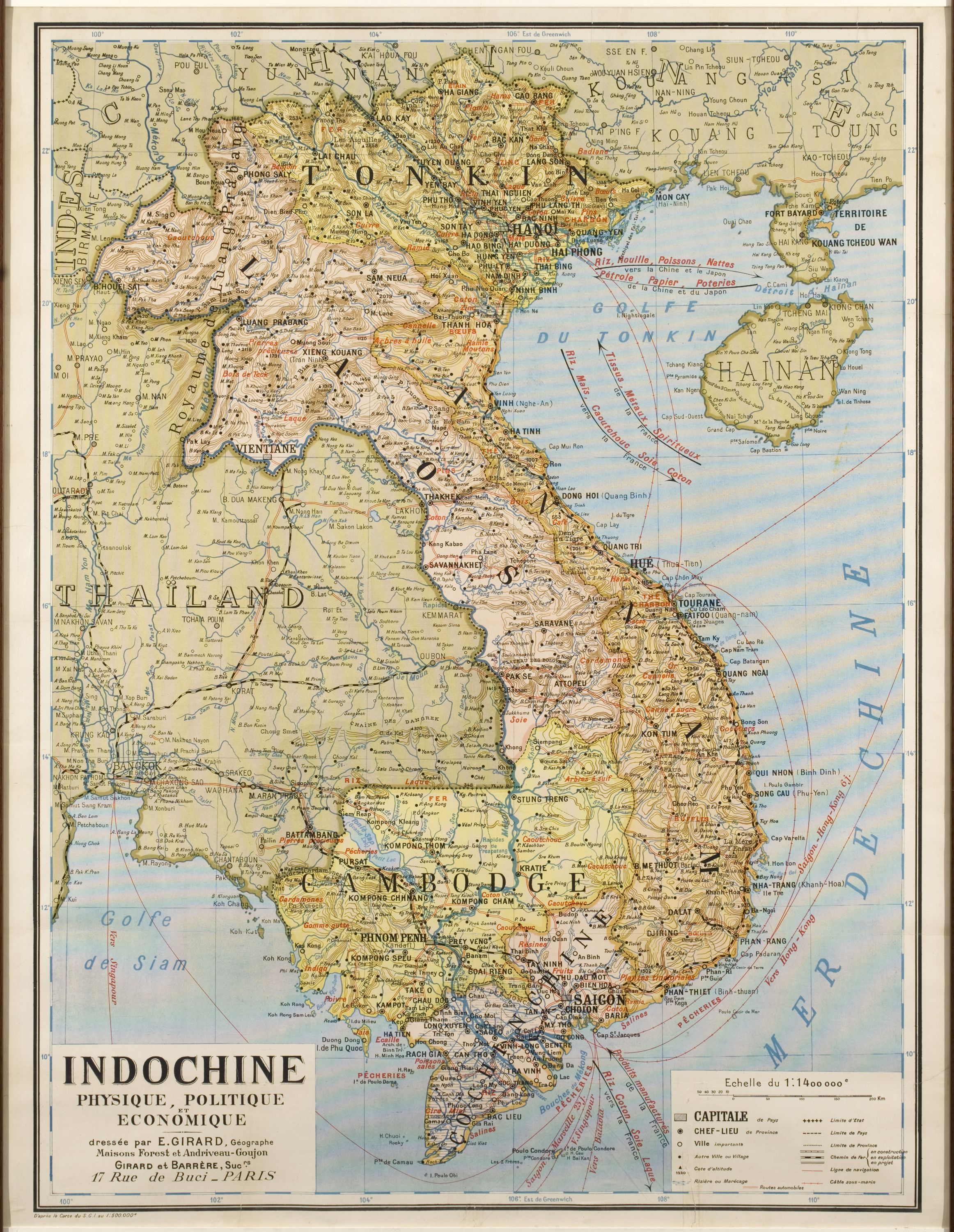 A map of French Indochina